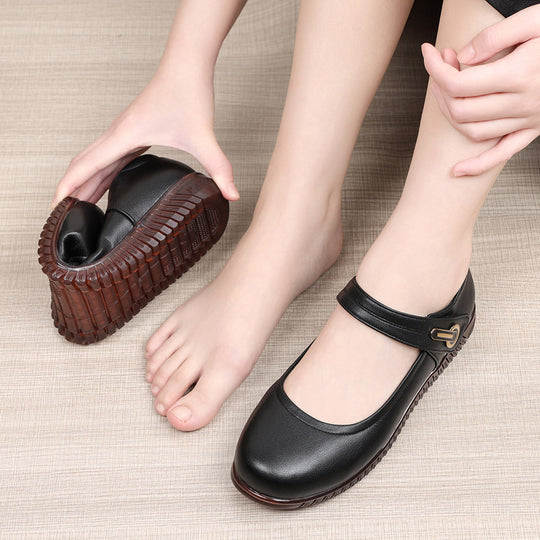 Damen Mary Jane Ballerinas mit elastischem Riemen und bequemem Fußbett EB
