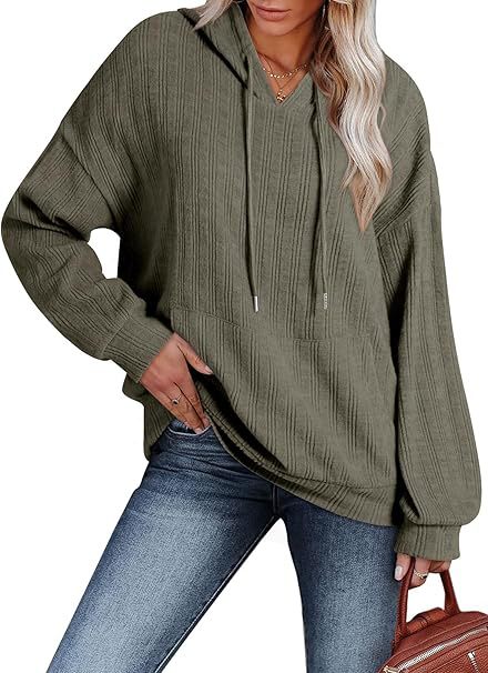 Damen Oversized Kapuzenpullover mit strukturiertem Design EB