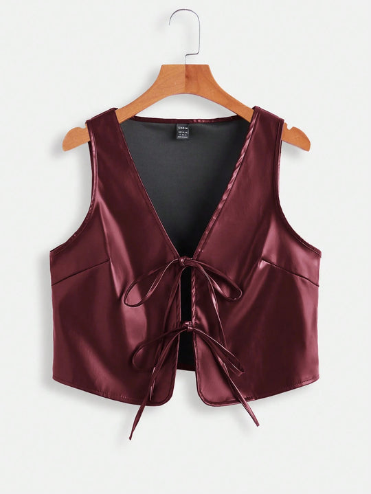 Damen elegantes Cropped-Top mit zeitgemäßer Schnürung EB