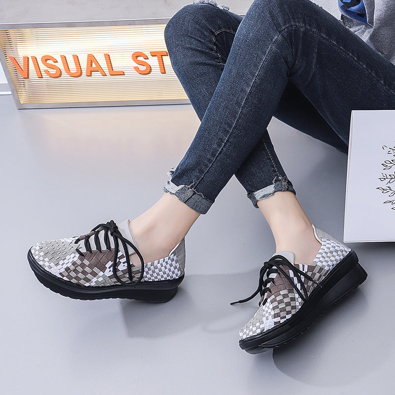 Damen Freizeit-Sneaker mit modernem geflochtenem Design und komfortabler Sohle EB