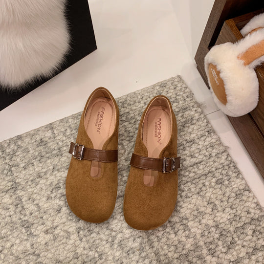 Damen elegante Mokassins mit modischer Schnallenverzierung EB