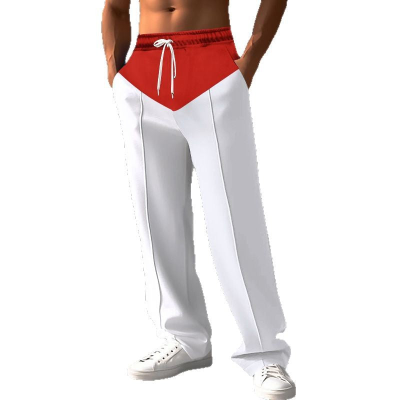 Herren nan Relaxed-Fit Sweathose mit V-Bund, Kordelzug, Eingrifftaschen und sichtbarer Bügelfalte EB