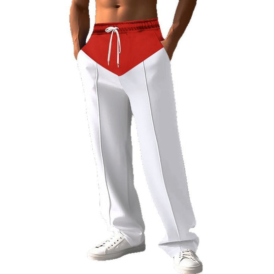 Herren nan Relaxed-Fit Sweathose mit V-Bund, Kordelzug, Eingrifftaschen und sichtbarer Bügelfalte EB