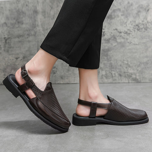 Herren Atmungsaktive Leder-Sandalen mit verstellbarem Riemensystem EB