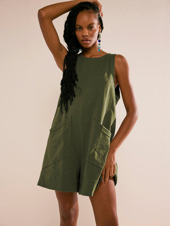 Damen Lässiger Jumpsuit mit praktischen Taschen und weit geschnittenem Design EB