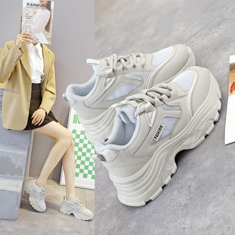 Damen Chunky Sneakers mit atmungsaktivem Mesh-Einsatz und dämpfender Sohle EB