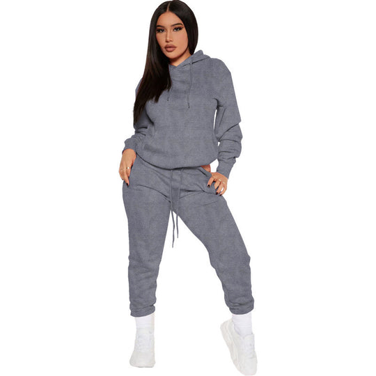 Damen nan zweiteiliges Lounge-Set mit Kapuzenpullover und High-Waist Jogginghose aus weichem French Terry EB