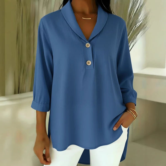 Damen Elegantes Hemd mit modernem Kragen und Knopfdetails EB