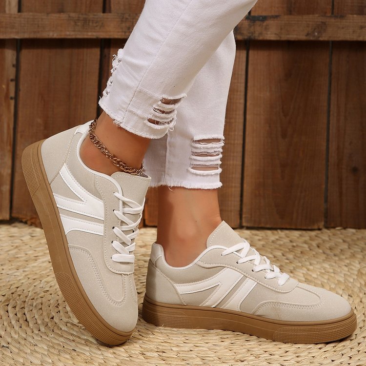 Damen Sportliche Freizeit Sneakers mit atmungsaktivem Obermaterial EB