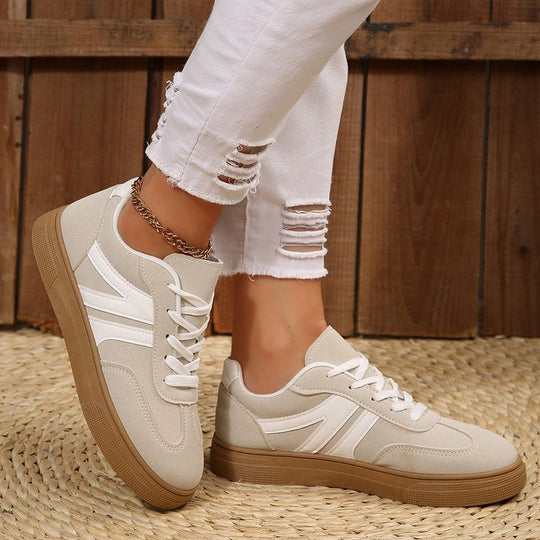 Damen Sportliche Freizeit Sneakers mit atmungsaktivem Obermaterial EB