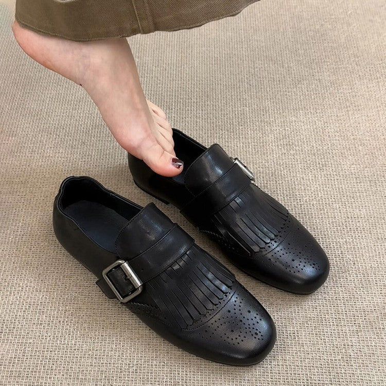 Damen elegante Mokassins mit modischer Fransenverzierung EB
