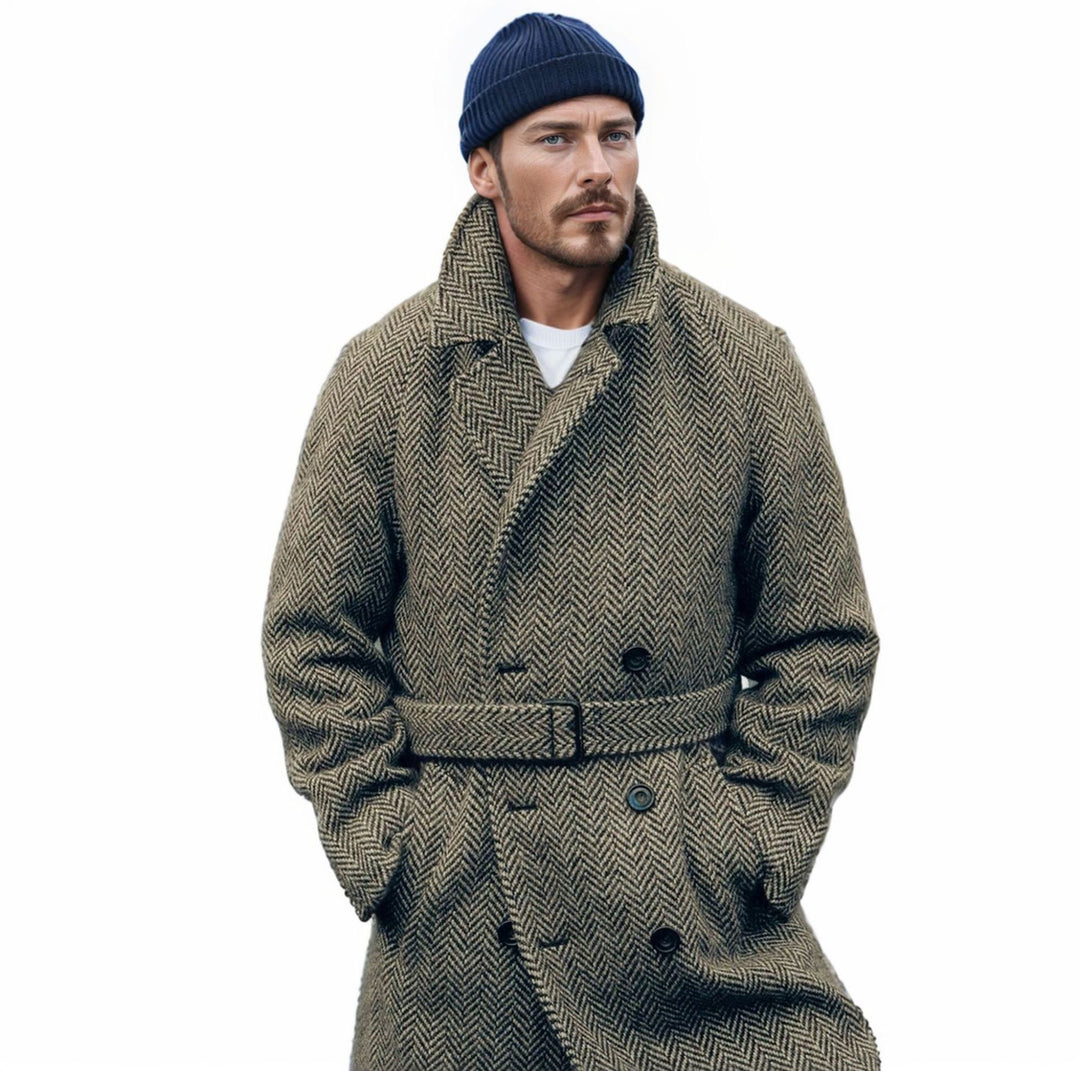 Herren eleganter Dufflecoat mit modernen Details und praktischen Taschen EB