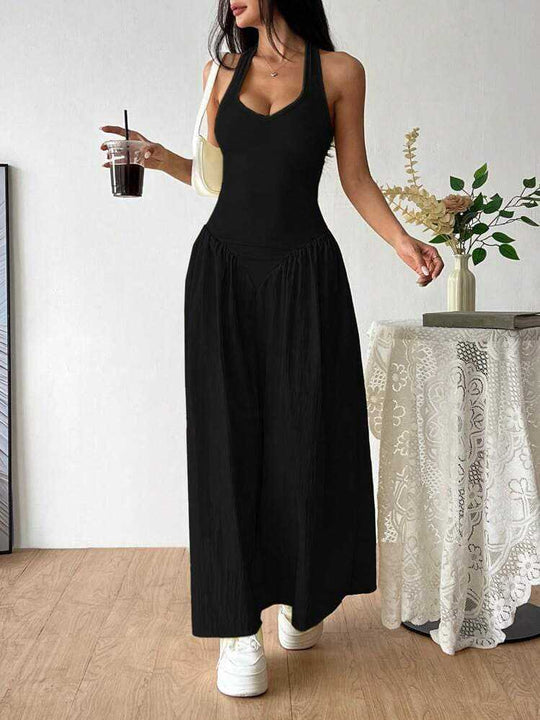 Damen Maxi-Kleid mit trägerlosem Design und voluminösem Rock EB