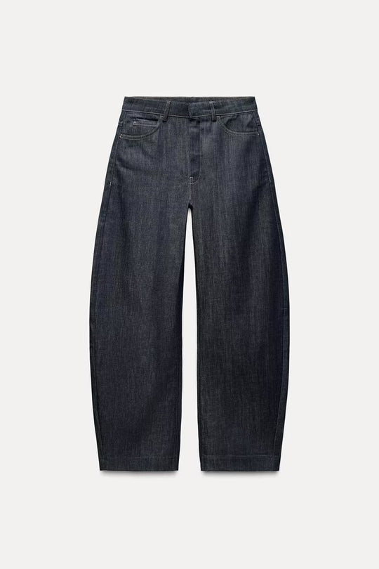Damen Trendige Wide-Leg Jeans mit hohem Bund und lässigem Schnitt EB