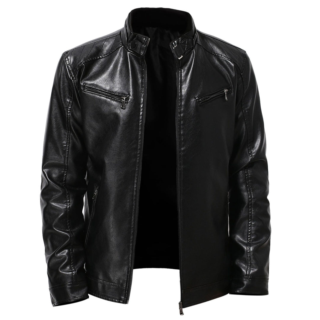 Herren stylische Motorradjacke mit asymmetrischem Reißverschluss und hochwertigen Details EB