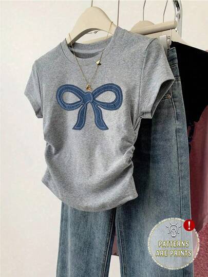 Damen Crop-T-Shirt mit figurbetontem Schnitt und modernem Design EB