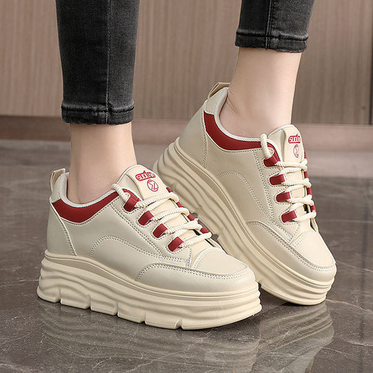 Damen Plattform Sneakers mit modischer Gummisohle und atmungsaktiver Oberkonstruktion EB