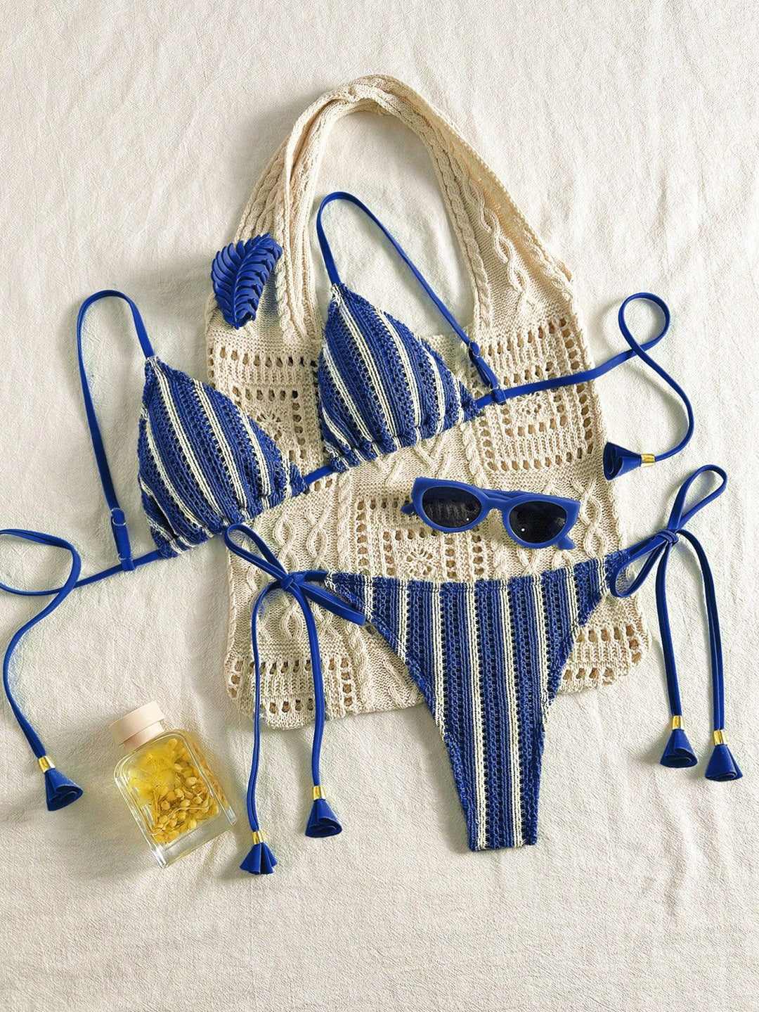Damen Strappy Bikiniset mit verstellbaren Trägern EB