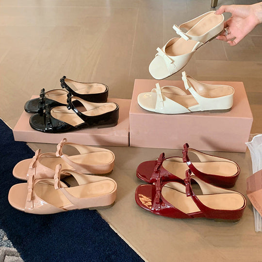Damen Slipper mit elegantem Riemendesign und modischem Knoten EB