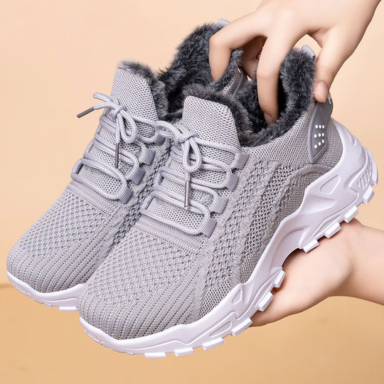 Damen Sportliche Winter Sneakers mit warmem Innenfutter und rutschfester Laufsohle EB