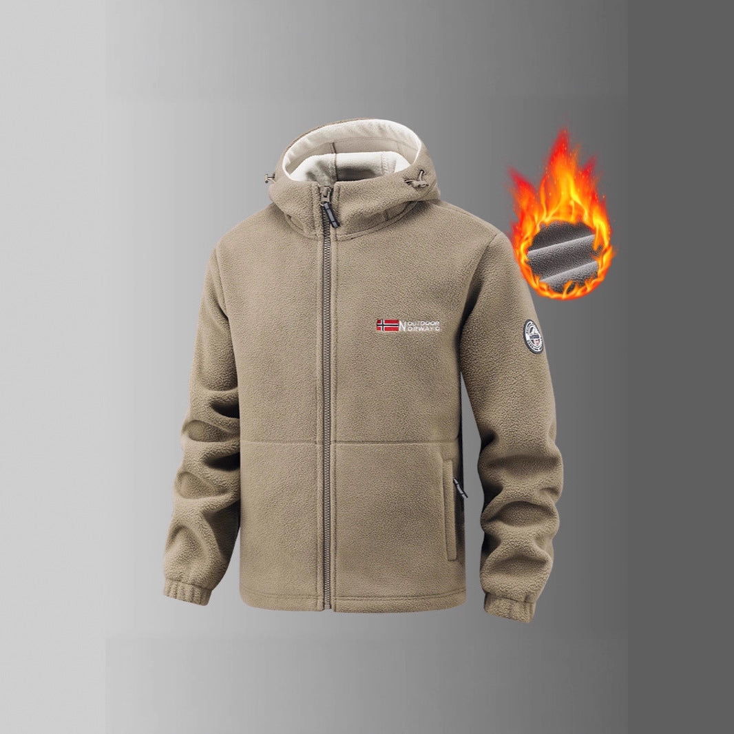 Herren Thermo-Fleece-Set mit Kapuzenjacke, Sherpa-gefüttert und elastischer Jogginghose EB