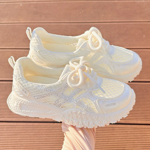 Damen Sportliche Sneaker mit atmungsaktivem Netzdesign und funkelnden Akzenten EB