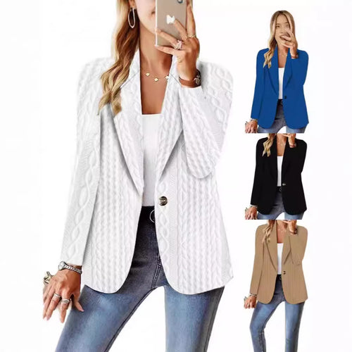 Damen Eleganter Strickblazer mit strukturierter Oberfläche und lässigem Schnitt EB