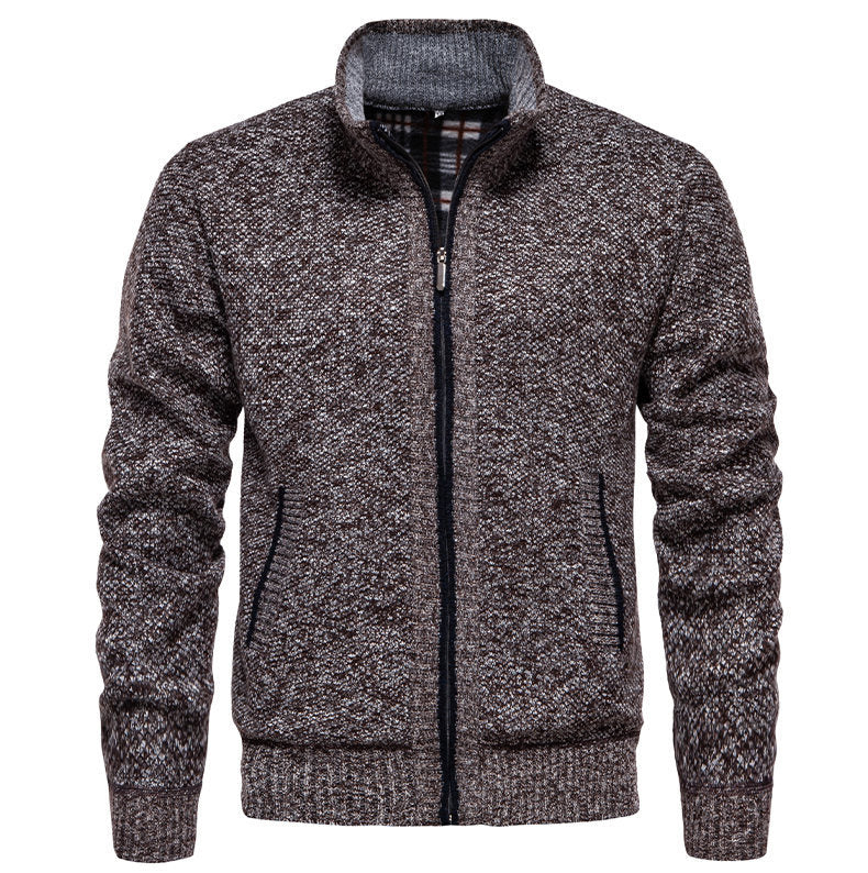 Herren sportliche Strickjacke mit Stehkragen EB