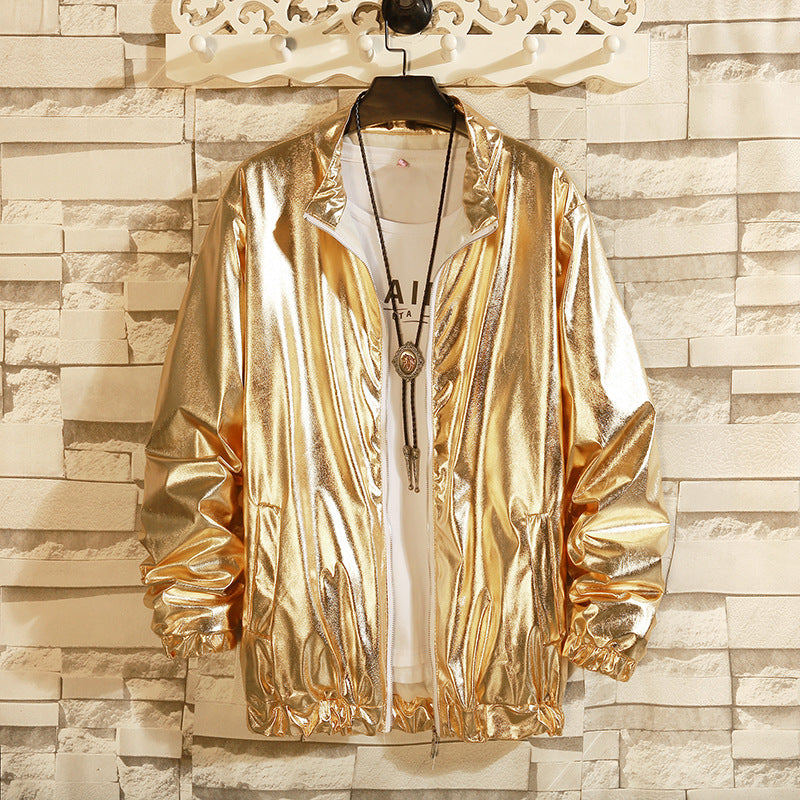 Herren modische Bomberjacke im glänzenden Design EB