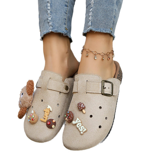 Damen Bequeme Clogs mit süßem Dekor und verstellbarem Riemen EB