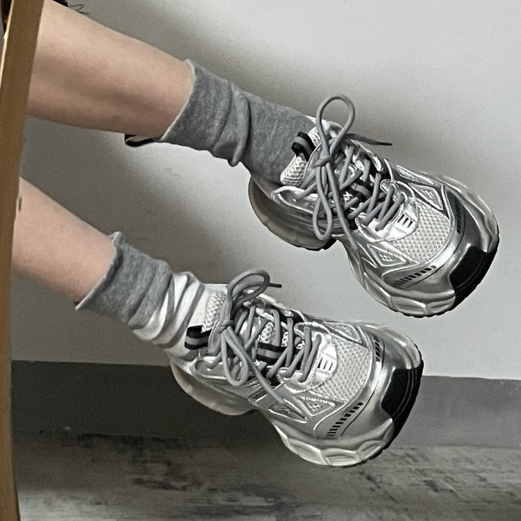 Damen Sportliche Chunky Sneakers mit atmungsaktiver Mesh-Oberfläche und komfortabler Dämpfung EB