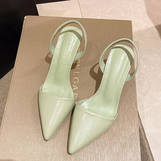 Damen elegante Slingback-Pumps mit feinen Riemen und spitz zulaufendem Design EB