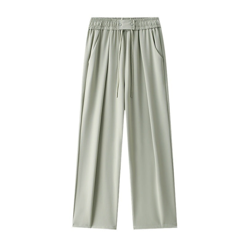 Damen Weitgeschnittene Freizeithose mit elastischem Bund und verstellbarem Kordelzug EB