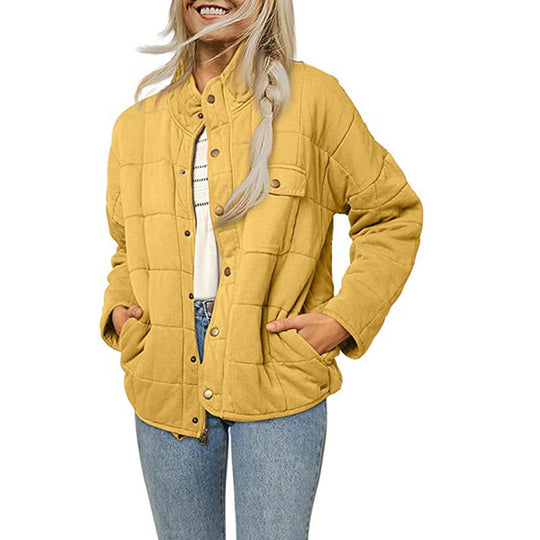 Damen Steppjacke mit dekorativem Knopf EB