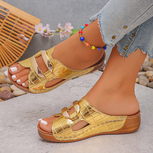 Damen Komfortable Mules mit elegantem Riemendesign EB