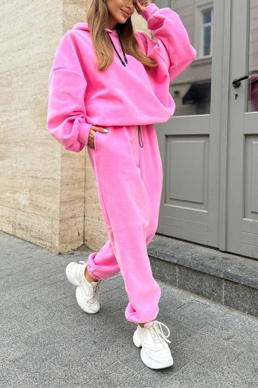 EB | Crew Polar Fleece Kapuzenpullover und Jogginghose Zweiteiliges Satz