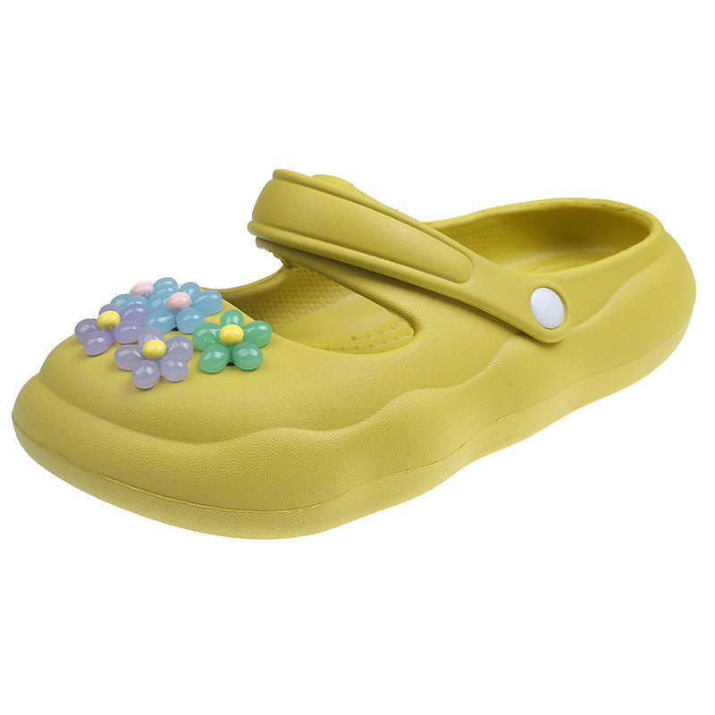 Damen Bunte und komfortable Riemensandalen mit blütenförmigem Dekor EB