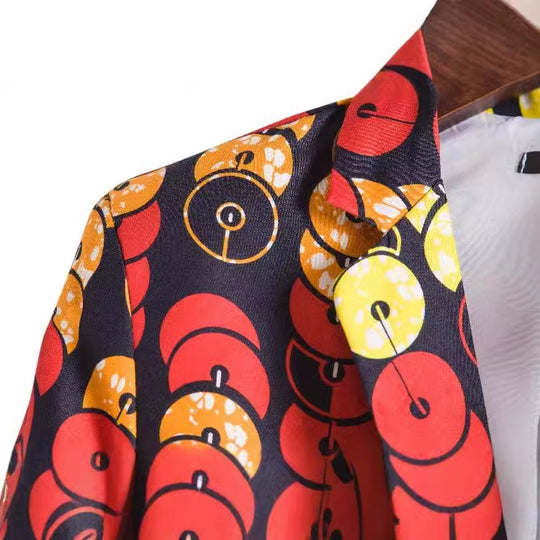 Damen Blazer im einzigartigen, lebhaften Motiv mit detaillierter Struktur EB