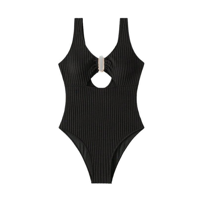 Damen Cut-Out Badeanzug mit elegantem Rippendesign EB