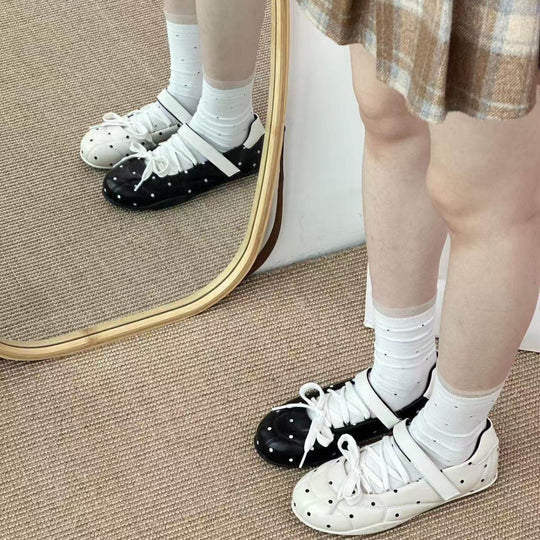 Damen Freizeit Sneakers mit punktemuster und flexiblem Obermaterial EB