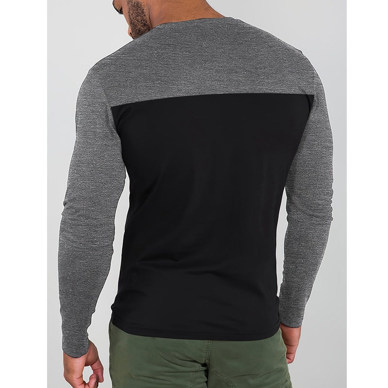 Herren Langarmshirt mit modernen Farbblockelementen und komfortablem Schnitt EB