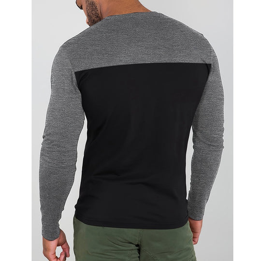 Herren Langarmshirt mit modernen Farbblockelementen und komfortablem Schnitt EB