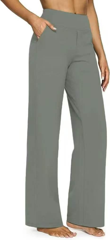 Damen Weit geschnittene Komfort-Hose mit elastischem Bund und praktischen Taschen EB