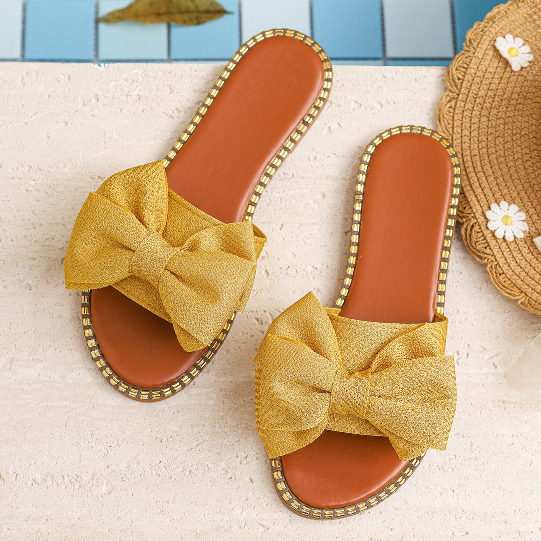 Damen elegante Slipper mit dekorativer Schleifenapplikation EB