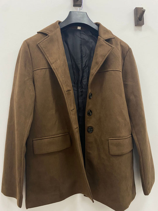 Damen lässige Wildlederjacke mit oversized Schnitt EB