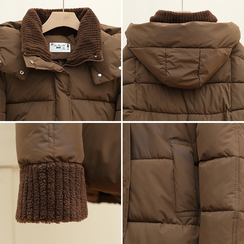 Damen Wattierte Freizeitjacke mit hohem Kragen und modischen Strickdetails EB