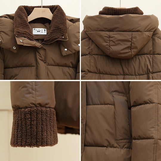 Damen Wattierte Freizeitjacke mit hohem Kragen und modischen Strickdetails EB