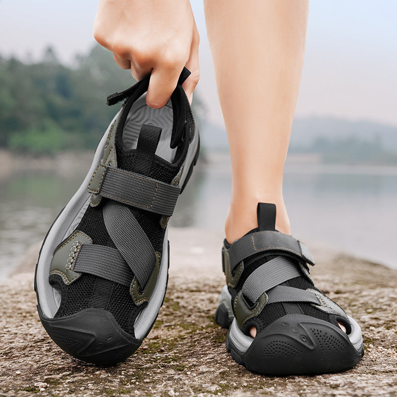 Damen Sportliche Freizeitsandalen mit verstellbarem Klettverschluss und rutschfester Sohle EB