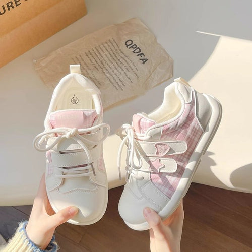 Damen Sneakers mit Karo-Muster und komfortablem Klettverschluss EB