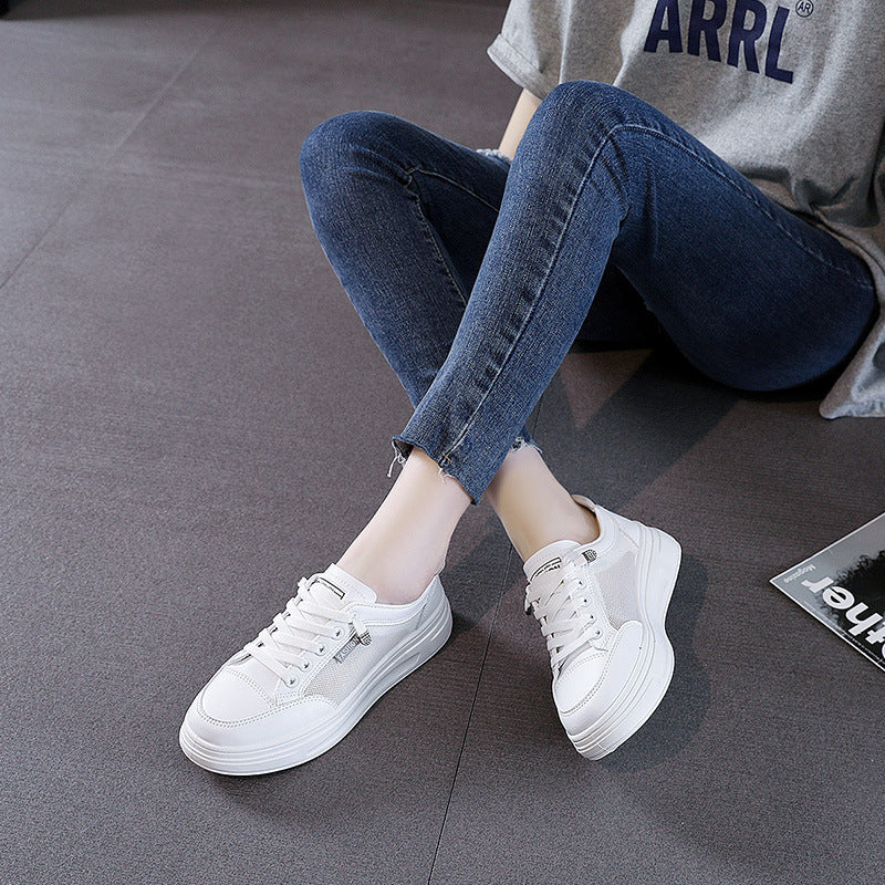 Damen Sportliche Freizeit Sneaker mit atmungsaktivem Mesh-Obermaterial und dämpfender Sohle EB